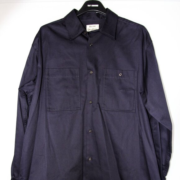 BNWT AW19 ACNE STUDIOS OVERSIZED NAVY SHIRT JACKET 46 - Picture 2 of 13